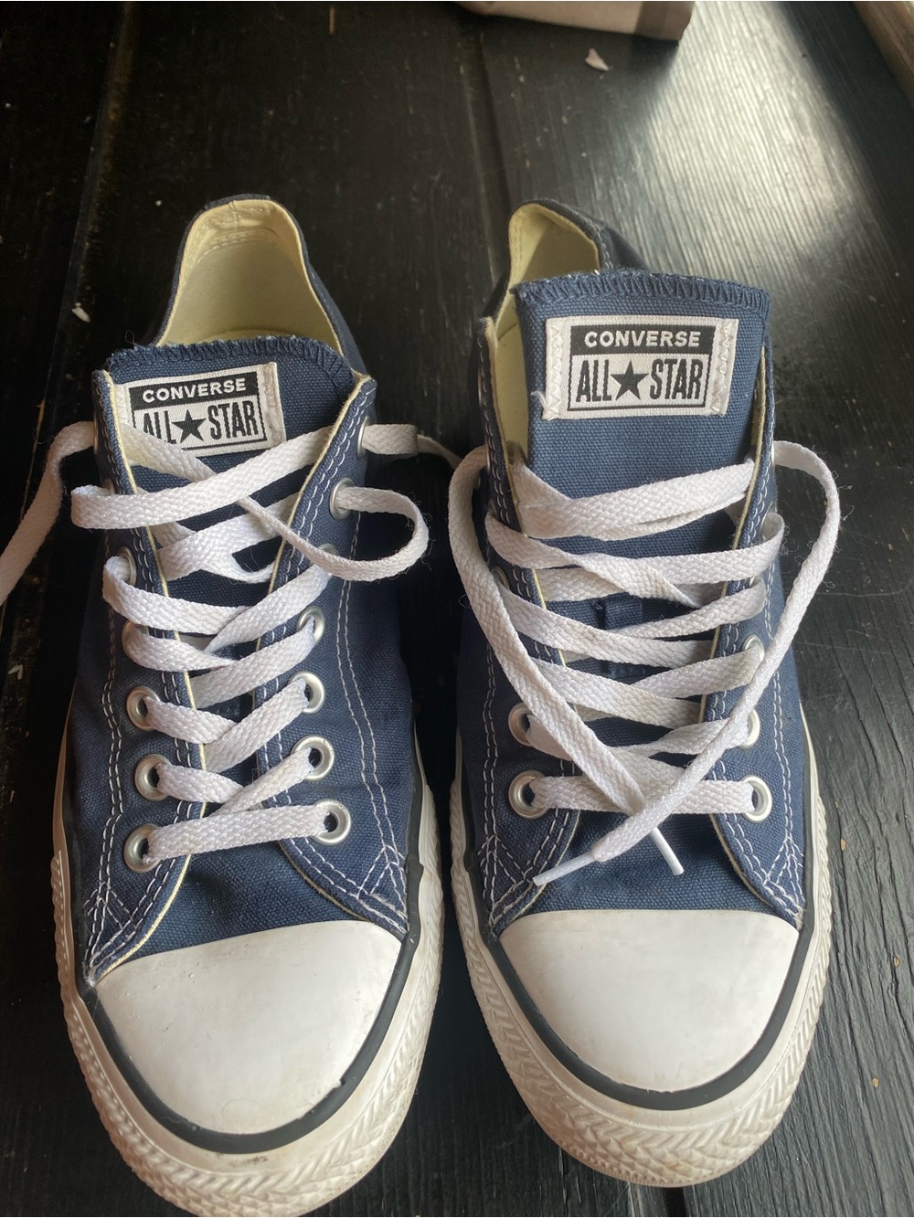 Converse Mens Navy and White Low Top Sneakers
